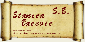 Stanica Bačević vizit kartica